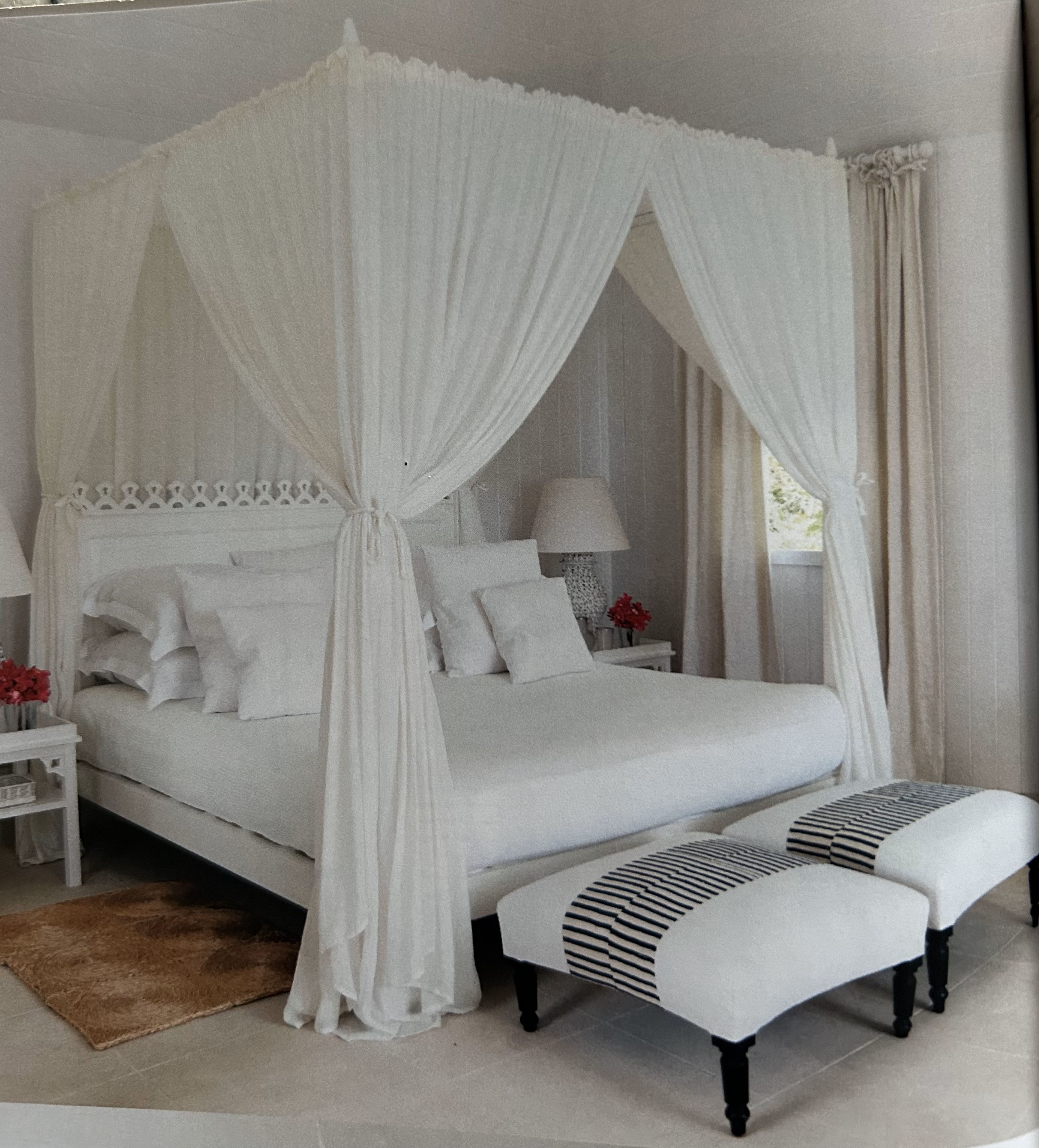 Bed with 2 Footstools